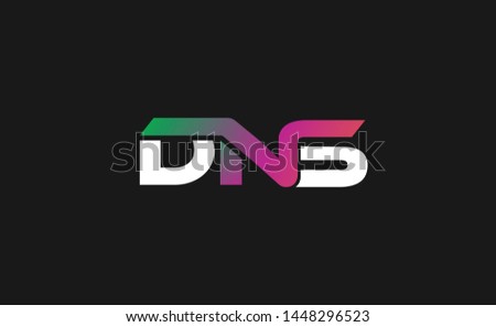 DNS letters alphabet logo design in vector format