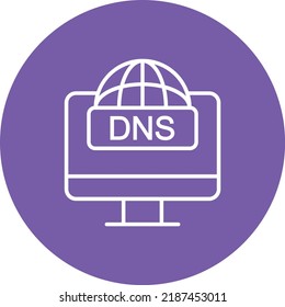 DNS line circle icon vector image. Can also be used for web apps, mobile apps and print media.