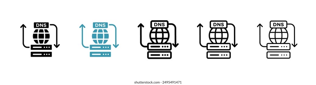 DNS line icon vector set.