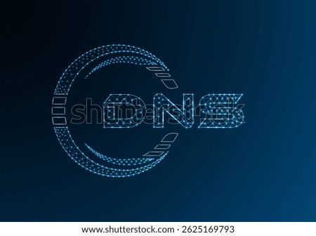 DNS low poly letter logo vector design. DNS lower poly logo design. 