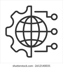 Dns Management Icon Vector Illustration Outline