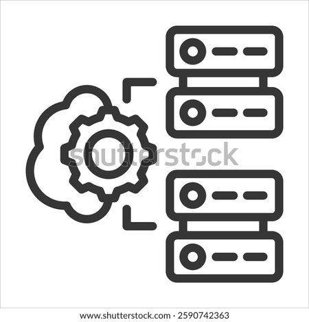 Dns Outline Icon Vector Illustration