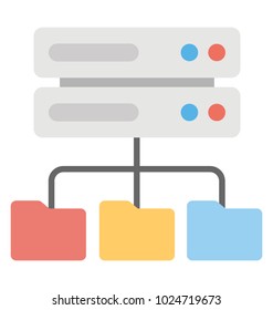 A dns server connected with folders, server storage concept