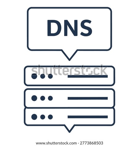 DNS servers and domain name system icon in simple line style illustration icon