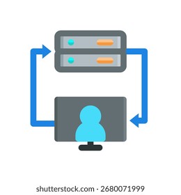 DNS simple flat icon illustration