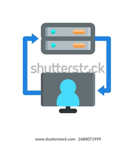 DNS simple flat icon illustration