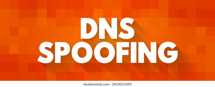 DNS-Spoofing ist der Prozess der Vergiftung von Einträgen auf einem DNS-Server, um einen bestimmten Benutzer auf eine bösartige Website, Text-Konzept-Hintergrund