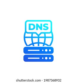 DNS-Systemsymbol auf Weiß, Domänennamensystem