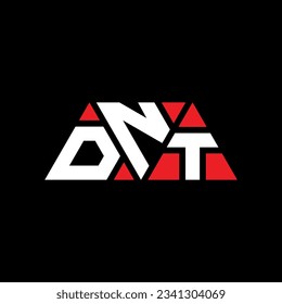 DNT triangle letter logo design with triangle shape. DNT triangle logo design monogram. DNT triangle vector logo template with red color. DNT triangular logo Simple, Elegant, and Luxurious design.