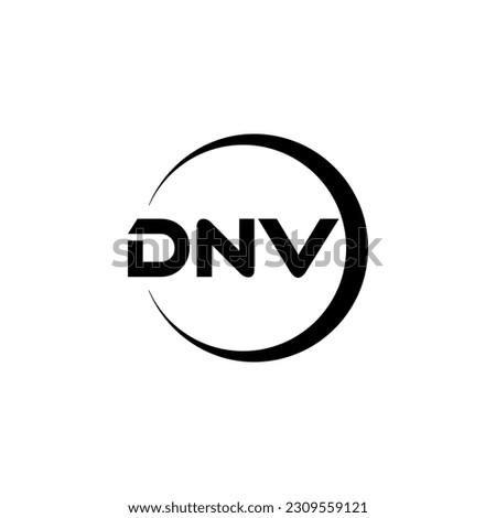 DNV letter logo design in illustration. Vector logo, calligraphy designs for logo, Poster, Invitation, etc.