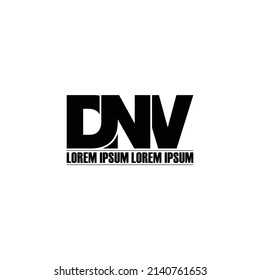 DNV letter monogram logo design vector