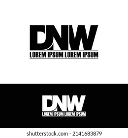 DNW letter monogram logo design vector