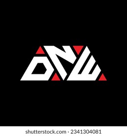 DNW triangle letter logo design with triangle shape. DNW triangle logo design monogram. DNW triangle vector logo template with red color. DNW triangular logo Simple, Elegant, and Luxurious design.