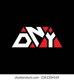DNY triangle letter logo design with triangle shape. DNY triangle logo design monogram. DNY triangle vector logo template with red color. DNY triangular logo Simple, Elegant, and Luxurious design.