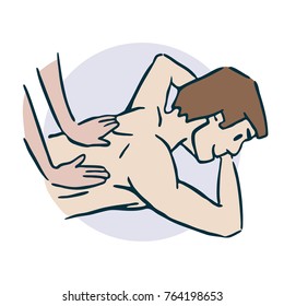 Do a back massage with your hands sticker