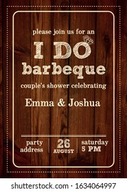 I do barbeque. Couple's shower hand written calligraphy vector invitation card
