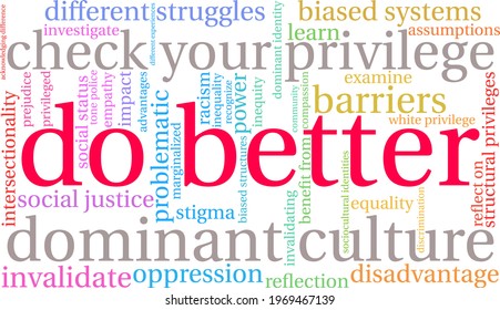Do Better word cloud on a white background. 