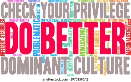Do Better word cloud on a white background. 
