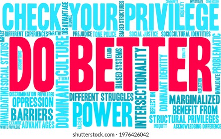 Do Better word cloud on a white background. 