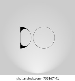 DO Black thin minimalist LOGO Design with Highlight on Gray background.