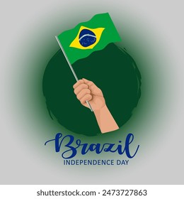 Independência do Brasil. Brazil Independence Day vector. Happy Independence Day with Brazil Flag vector.