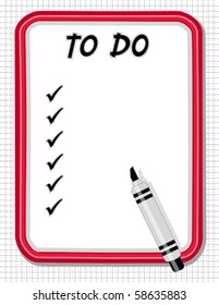 To Do Check List Whiteboard, Marker Pen. Copy space for home, office, school or do it yourself projects. EPS8 compatible.