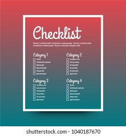 To Do Checklist Design in Flat Morden Minimalist Style
