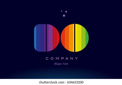 do d o alphabet letter colorful creative colors text dots creative company logo vector icon design template