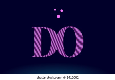 do d o alphabet letter logo pink line stripes magenta purple blue font creative text dots company vector icon design template