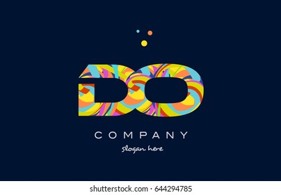 do d o alphabet letter logo colors colorful rainbow acrylic font creative text dots company vector icon design template