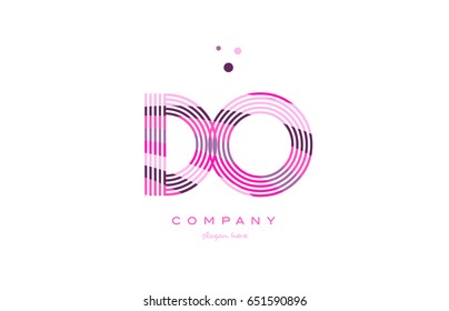 do d o alphabet letter logo pink purple line font creative text dots company vector icon design template