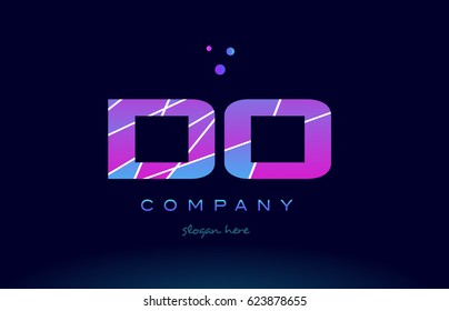 do d o  creative color blue background pink purple magenta alphabet letter company logo vector icon