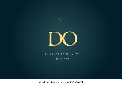 do d o  gold golden luxury product metal metallic alphabet company letter logo design vector icon template green background