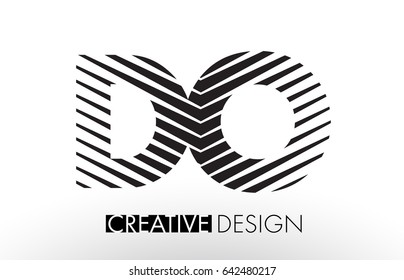 DO D O Lines Letter Design with Creative Elegant Zebra Vector Illustration.