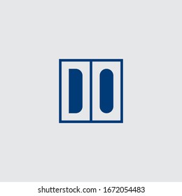 DO, D y O, letra mayúscula Ilustración de vectores de plantillas de diseño de logotipos planos y limpios iniciales