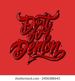 Do it for Demon Typography Lettering Logo Vector Design Logotype