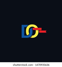 DO Developing Organization Template Simple Minimalist Logo Vector