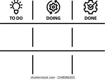 Do Doing Done Kanban Board Vector Stock Vector (Royalty Free