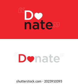 Do Donate Concept, Heart, Typography unite, Vector illustration, Vector Heart, Minimal Concept, Organ Donation, TypoArt, sign, symbol