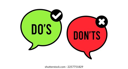 Do and Don't box icons illustration