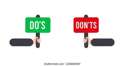 Do and Don't box icons illustration