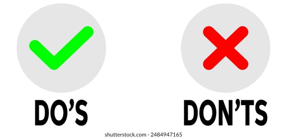 
Do and Don't box icons illustration.