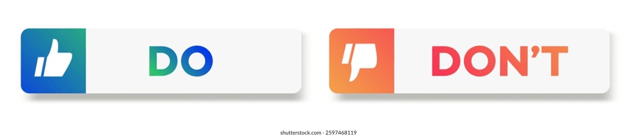 Do and dont button modern style