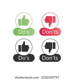 Do And Don't Check Icon Set Vector Design.