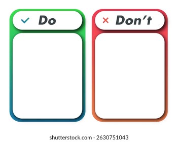 Do and dont frame template with copy space