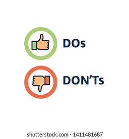 Do Dont Good Bad Icons Positive Stock Vector (Royalty Free) 1411481687 ...