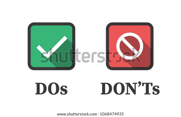 Do Dont Good Bad Icons W Stock Vector (Royalty Free) 1068474935 ...