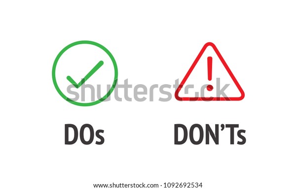 Do Dont Good Bad Icons W Stock Vector (Royalty Free) 1092692534