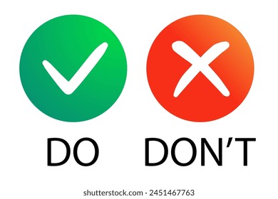 Do and dont icon modern gradient style