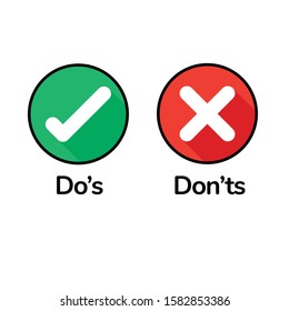Do and Dont Icon Vector Set 1